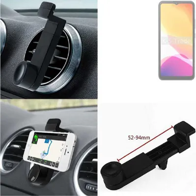 Produktbild von K-S-Trade Lüftungshalterung kompatibel mit Cubot Note 21 KFZ-Halterung Autohalterung Handy-halterung Lüftungsgitter Lüftungsschlitze Schwarz