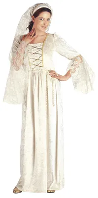 Produktbild von W WIDMANN MILANO Party Fashion - Kostüm Adlige, Kleid und Kopfbedeckung mit Schleier, Prinzessin, Braut, Karneval, Mottoparty