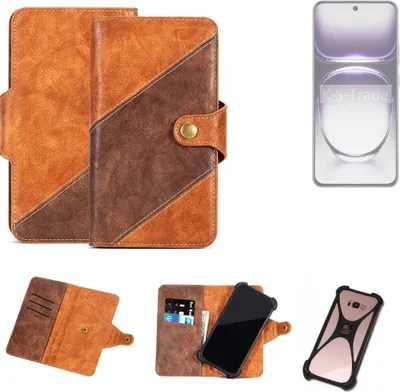 Produktbild von K-S-Trade Handyhülle Schutzhülle Bookstyle Case Wallet-Case kompatibel mit Oppo Reno12 PJV110 Cover Klapphülle Kantenschutz Smartphone dunkelbraun