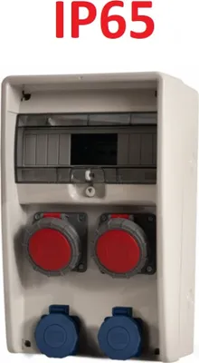 Produktbild von IP65 Stromverteiler Ulisse 12M Wandverteiler verdrahtet Steckdosen Modulen Anzahl -12 CEE 1x16A 1x32A 2x230V 74185.1