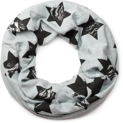 Produktbild von styleBREAKER Loop Schal mit Sterne und Punkte Muster, Vintage Look, Wendeschal, Schlauchschal, Uni 01018080