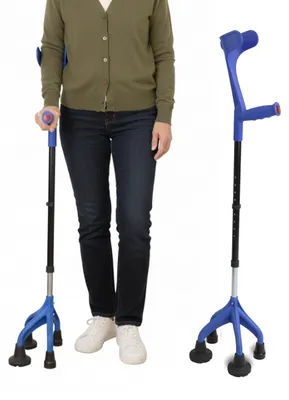 Immagine prodotto di Ginocchiere KMINA con 4 appoggi, deambulatore regolabile da 78 a 98 cm, colore blu