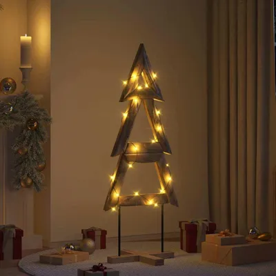 Zdjęcie produktu dla Maison Exclusive – choinka bożonarodzeniowa z podstawą, brązowa, 149,5 cm, lite drewno tekowe