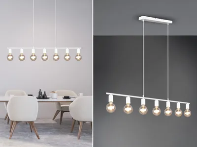 Produktbild von Pendelleuchte VANNES 7 Flammig Weiß, Balken 110cm breit