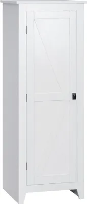 Image de HOMCOM Armoire de Rangement buffet cuisine meuble de rangement pour Salle de bain Gain de Place Style Classique avec 3 étagères réglables- Hauteur 120 cm en Bois Blanc
