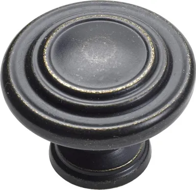 Produktbild von Hettich Möbelknopf Zinkdruckguss brüniert schwarz Ø 32,0 mm - 1 Stück