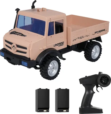 Produktbild von Ferngesteuertes Gelaendewagen 1/16 2,4 GHz Ferngesteuertes Auto 20 km/h Hochgeschwindigkeits-Kletterauto in Originalgroesse Heckantrieb, Gelb, 2 Batterien