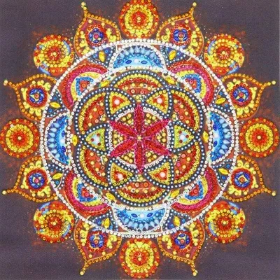 Produktbild von Diamantstickerei Flammenmandala 30x30 cm