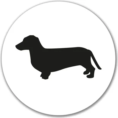 Produktbild von Huuraa Aufkleber Dackel Silhouette 10cm rund Sticker Geschenkidee
