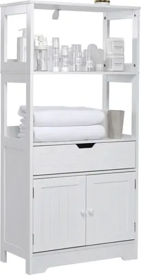Produktbild von Mondeer Hochschrank Badschrank mit Schublade 60 x 30 x 121cm Badezimmerschrank Badezimmer
