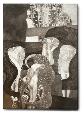 Image de Giallobus - Jurisprudence - Gustav Klimt - 50L x 70l cm - Tableau - Toile à cadre standard