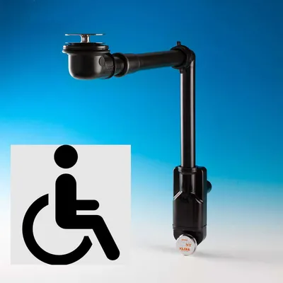 Produktbild von Platzsparender Siphon schwarz +Revision+Klick-Klack