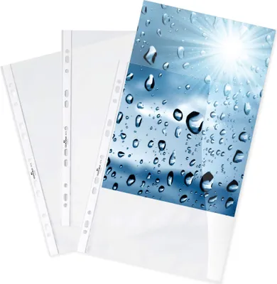 Image de 100 pochettes pour prospectus DURABLE DIN A4 transparentes lisses 0,08 mm
