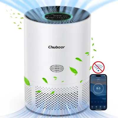 Produktbild von Luftreiniger PJ01 - H13 HEPA Filter - CADR 185 m³/h - Sehr leise 25 dB - Für Räume 35–60 m² - Entfernt PM2,5, Rauch und Gerüche - Weiß ohne WLAN