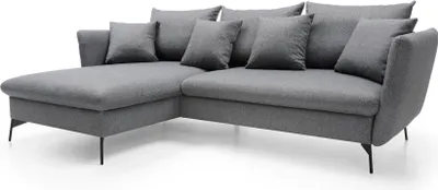 Imagen del producto de FURNLUX. Sofá de esquina Viton, color gris oscuro y . 258 cm. Color principal: gris. Dimensiones: 258 x 91 x 167 cm