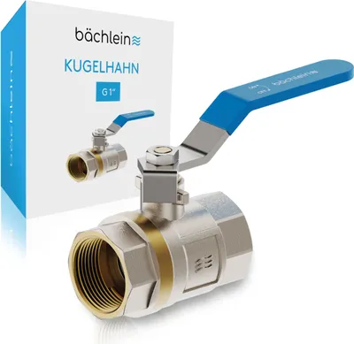 Produktbild von Bächlein Universal Kugelhahn – Kugelventil aus Messing mit Hebel-Griff und beidseitigem 1 Zoll Innengewinde – Absperrventil mit vollem Durchgang