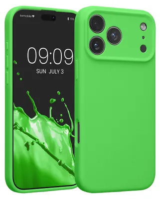 Produktbild von kwmobile Silikon Case für Apple iPhone 18 Pro Max / iPhone 17 Pro Max Hülle - Soft gummierte Handyhülle, Schutzhülle Cover in Limettengrün