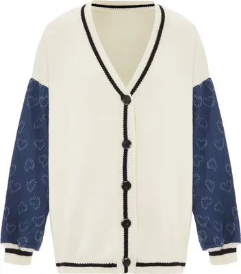 Produktbild von SANIKA damen strickjacke - wollweiss schwarz, M