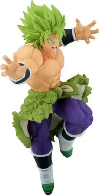 A figurine of Super Saiyan Broly from Dragon Ball Super.