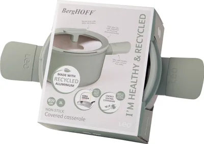 Zdjęcie produktu dla BergHOFF - Garnek z powłoką nieprzywierającą i pokrywką LEO BALANCE Eco Green 20 cm 3,1 L