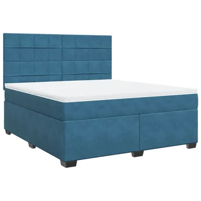 Produktbild von Boxspringbett mit Matratze Blau 180x200 cm Samt