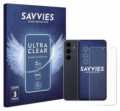 Produktbild von 6x Für Samsung Galaxy S25 FE Enterprise Edition (Display+Kamera) Schutzfolie Savvies Displayschutz Display Schutz Folie Klar Transparent