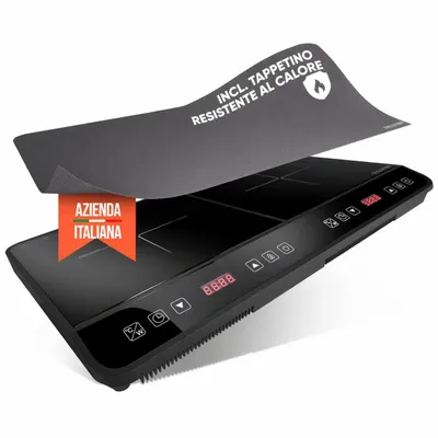 Immagine prodotto di Stillstern Piastra a Induzione Doppia 3600W – 2 Zone, TurboBoost, Timer 24h, Touch, Piano Cottura Portatile in VetroVetroceramica