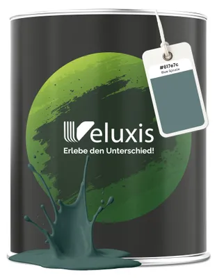 Produktbild von Wandfarbe Petrol Türkis Matt Innenfarbe – Deckkraft Klasse 1, VOC-frei, Ohne Grundierung, Tropfarm – Wohnzimmer & Schlafzimmer – 2,5L – Veluxis (Blue Spruce)