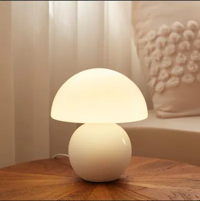 Immagine prodotto di Lampada da tavolo nera - Base in Vetroceramica e paralume in vetro per camera da letto