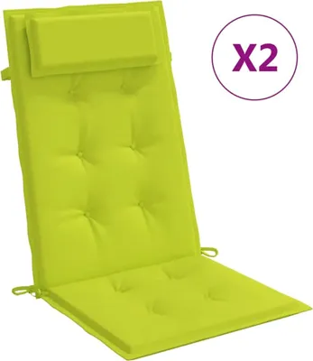 Produktbild von vidaXL Hochlehner-Auflagen 2 Stk. Knallgrün Oxford-Gewebe