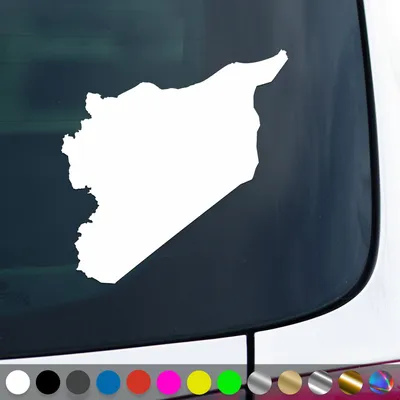 Produktbild von PantherPixel Syrien Aufkleber Umriss Karte Kontur Syria Sticker Auto Geschenkidee Farbe Weiss