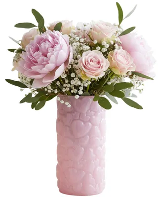 Produktbild von DK Design Blumenvase Herzen - rosa - Keramik - 15 x 30 cm