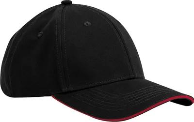 Immagine prodotto di Beechfield - Cappello "Classic" con visiera a sandwich PC6997 (taglia unica) (nero/rosso)
