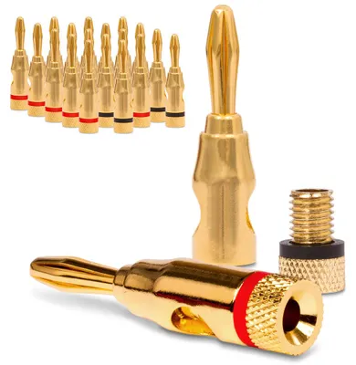 Produktbild von 20x Bananenstecker vergoldet High End Bananas UC-Express 24K für Kabel bis 6mm²