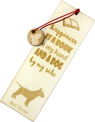 Obrázek produktu pro Bulteriér - Záložka do knihy se psem, personalizovaná záložka, psí doplněk pro čtenáře značky Art-Dog