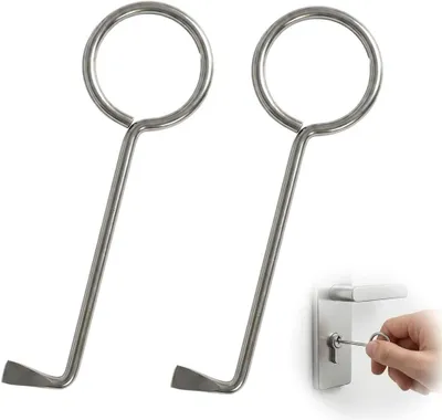 Produktbild von Dietrich Set mit 2 Teilen - Universelle Buntbartschlüssel für Zimmertüren - Türöffnungswerkzeug aus Edelstahl - Lockpicking Set für Schlüsseldienste und Einsteiger