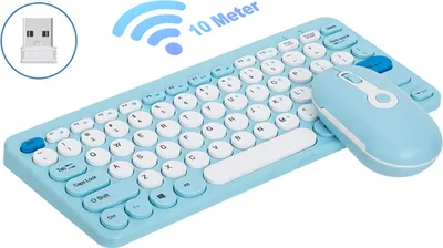 Obrázek produktu pro Bezdrátová kombinace klávesnice a myši, 2,4 G, ergonomická, kompaktní, bezhlučná pro počítače a notebooky