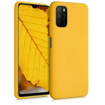 Produktbild von kwmobile Hülle kompatibel mit Xiaomi Poco M3 Hülle - weiches TPU Silikon Case - Cover geeignet für kabelloses Laden - Honiggelb