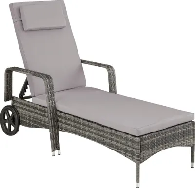 Produktbild von tectake® Aluminium Rattan Sonnenliege Cassis 196 x 72 x 57 - 94,5 cm