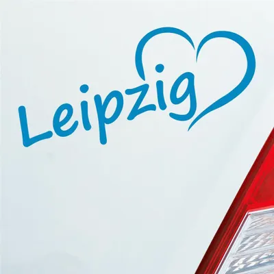 Produktbild von Auto Aufkleber Leipzig Herz Stadt City Liebe Love Heimat 18,5x8 cm Hellblau Sticker Heckscheibenaufkleber