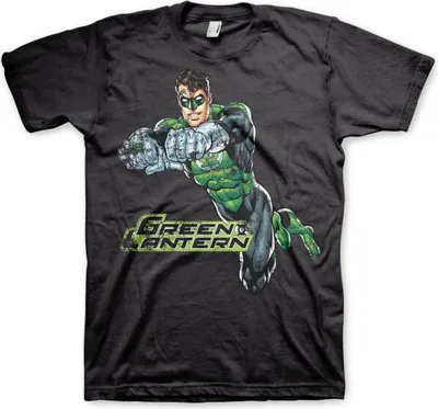 Produktbild von Green Lantern Distressed T-Shirt - Large - Black