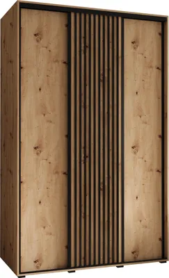 Produktbild von MEBLE KRYSPOL Sapporo 1 Schrank mit 3 Schiebetüren  - 205,2x160x60 cm - Artisan Artisan Schwarz