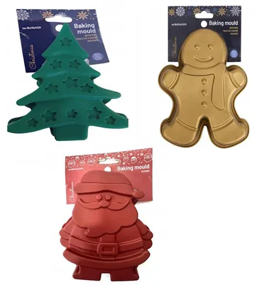 Produktbild von 3er Set Weihnachtliche Backformen Nikolaus Tannenbaum Plätzchen
