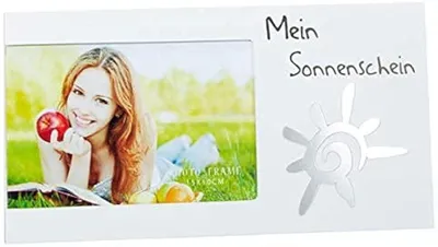 Fotolijst mit Spiegelherz 25x13 cm für Foto 10x15
