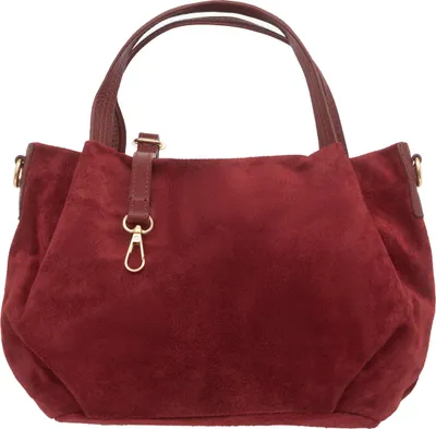 Image de Sac à bandoulière pour femme en daim bordeaux