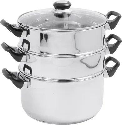 Produktbild von Dampfkochtopf - Gesunde Ernährung - Edelstahl - 24 cm - Silber
