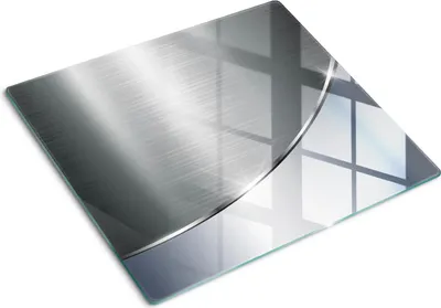 Produktbild von Tulup Glas Herdabdeckplatte Glaskeramikkochfeld-Abdeckung Spritzschutz Glasabdeckplatte Kochplattenabdeckung und Schneidebrett - Einteilig - 60x52 cm Metallcurve