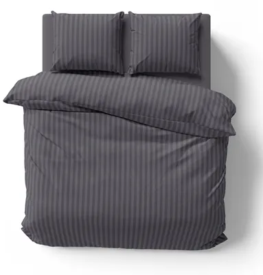 Produktbild von Bettwäsche 200x200 cm Streifen gestreift anthrazit Damast Microfaser