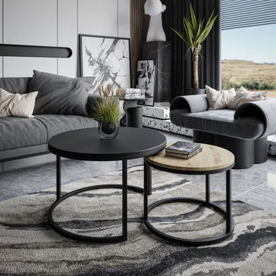 Produktbild von Runder Couchtisch CIRI MIX SLIM 2in1