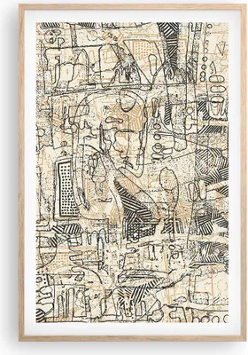 Produktbild von Gerahmtes Poster - Rahmen in heller Eiche - Graffiti Kritzeleien Zeichnen - 61x91,5 cm - Wand Bild - Wanddeko - Wandbilder - Kunstposter - Wandposter - Bilderrahmen - Bilder - P2NPA61x91-5047